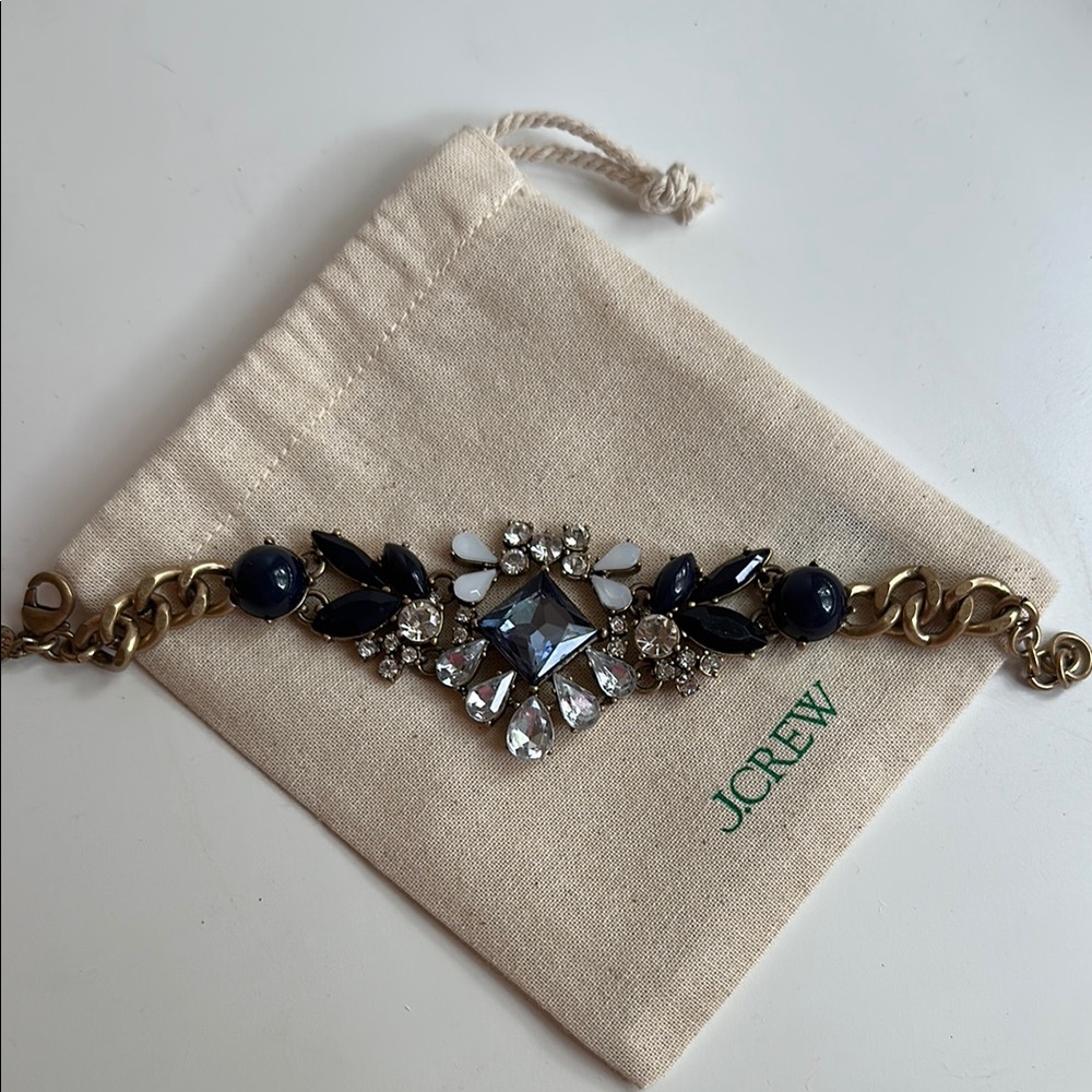 J. Crew Gold and Blue Statement Bracelet